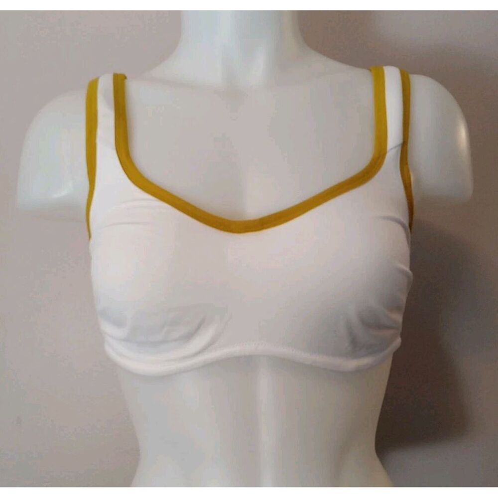 Wingslove Women Ivory Autumn Yellow Trim Underwire Bra Size 34b